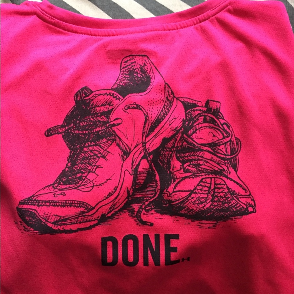 Under Armour workout shirt.